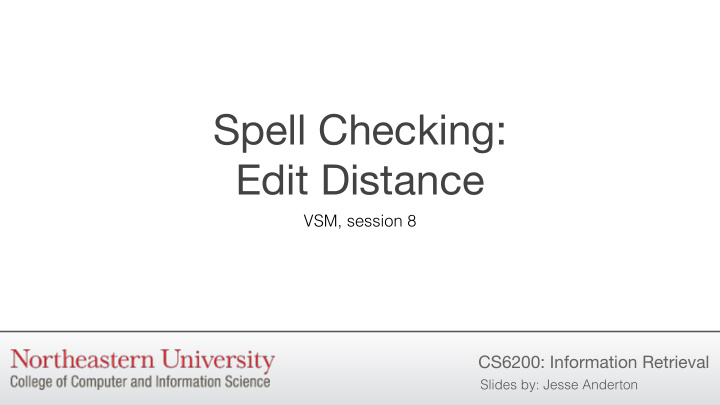 spell checking edit distance