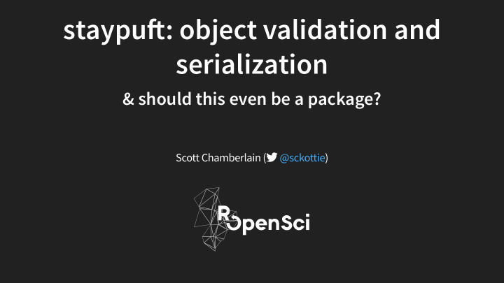 staypu object validation and serialization