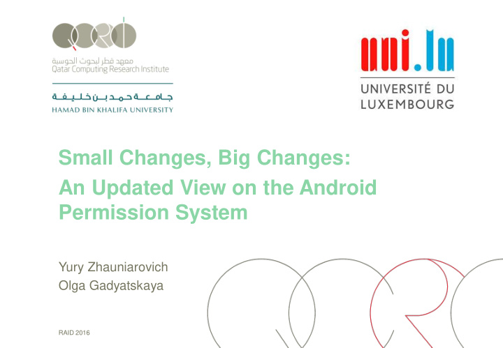 small changes big changes an updated view on the android