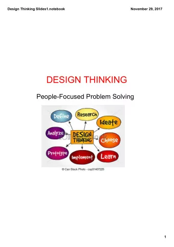 DESIGN THINKING  PeopleFocused Problem Solving  1  Design Thinking Slides1.notebook  November 29,