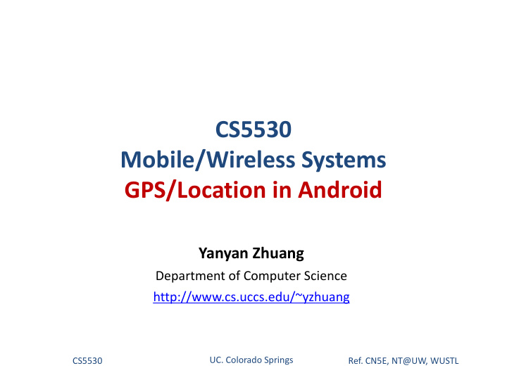 cs5530 mobile wireless systems gps location in android