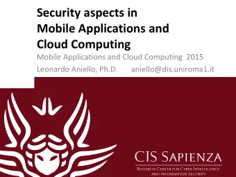 Mobile Applications and  Cloud Computing  Mobile Applications and Cloud Computing  2015  Leonardo