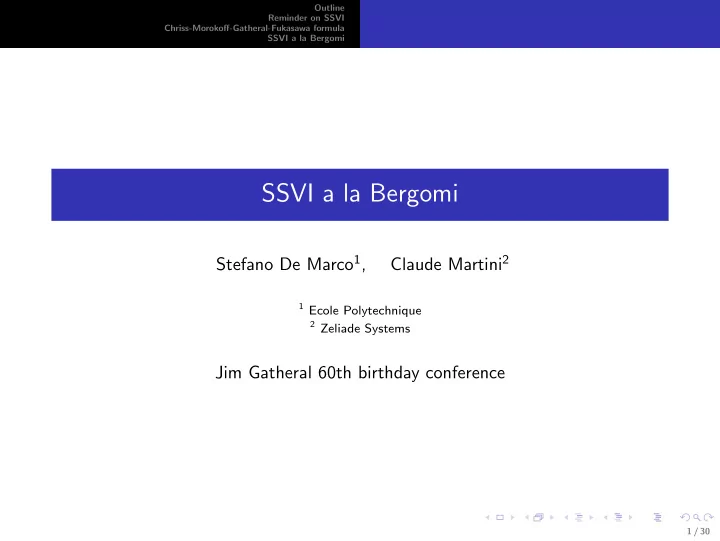 ssvi a la bergomi