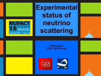 Experimental  status of  neutrino  scattering  S.Bolognesi  (T2K, CEA Saclay)  2/17  A hot topic...