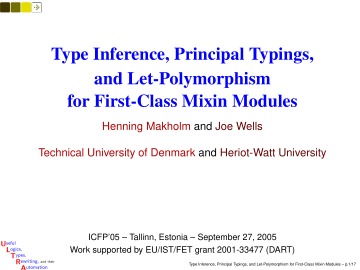 type inference principal typings and let polymorphism for