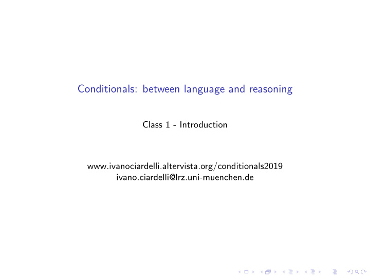 conditionals between language and reasoning