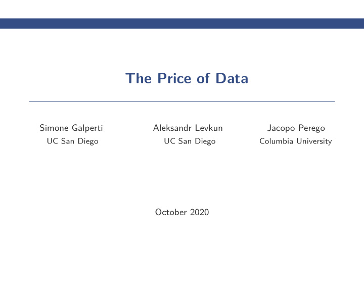 the price of data