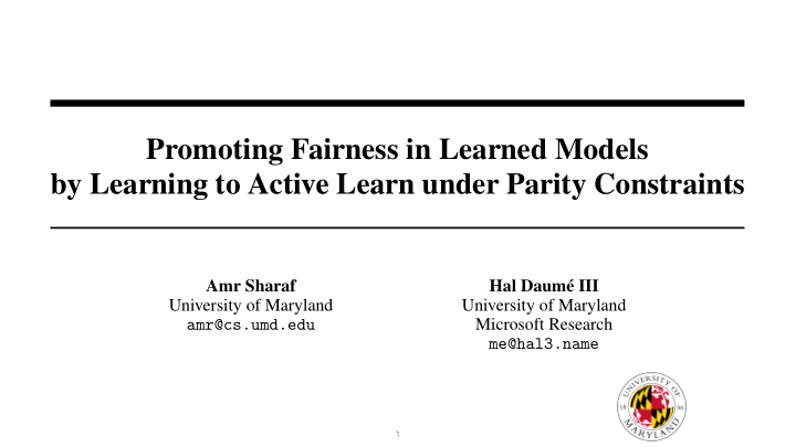 promoting fairness in learned models by learning to