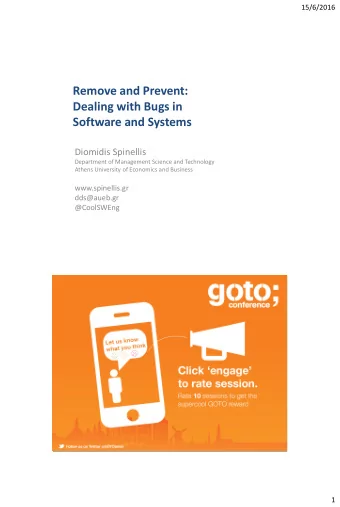 Software and Systems  Diomidis Spinellis  Department of Management Science and Technology  Athens