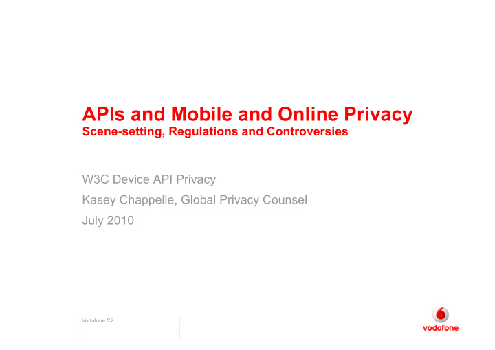 apis and mobile and online privacy scene setting