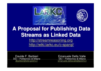 A P  A P  A Proposal for Publishing Data  A Proposal for Publishing Data  l f  l f  P bli hi  P bli