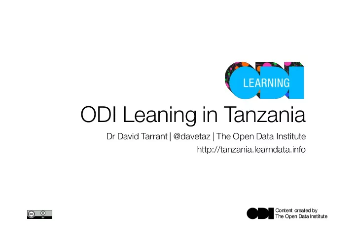 odi leaning in tanzania