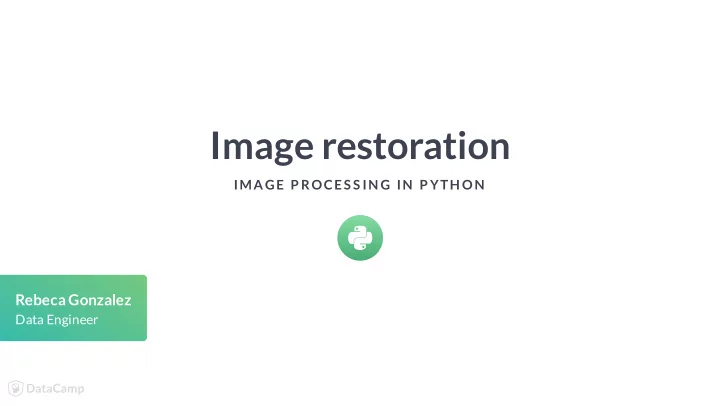 image restoration