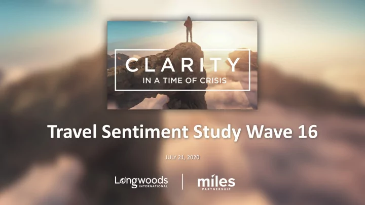 travel sentiment study wave 16
