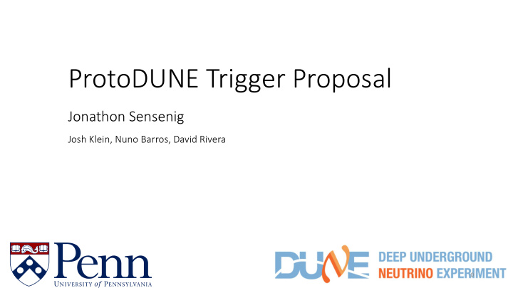 protodune trigger proposal
