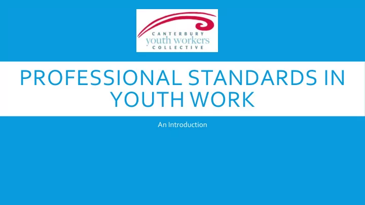 professional standards in youth work