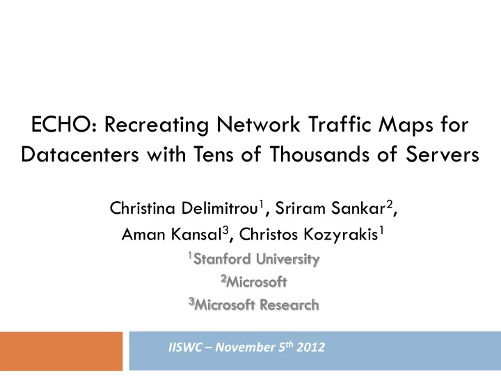 echo recreating network traffic maps for datacenters with