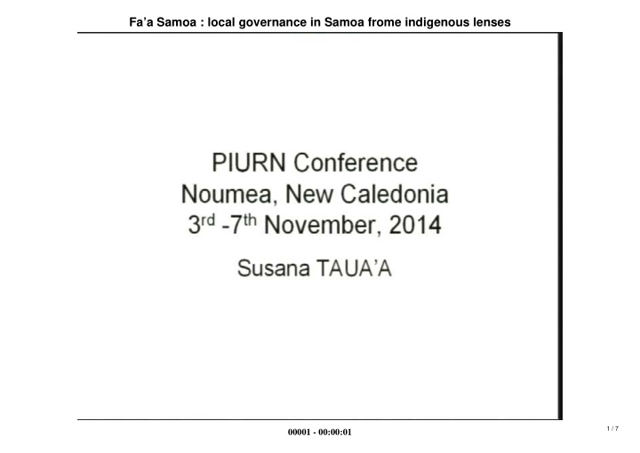 fa a samoa local governance in samoa frome indigenous