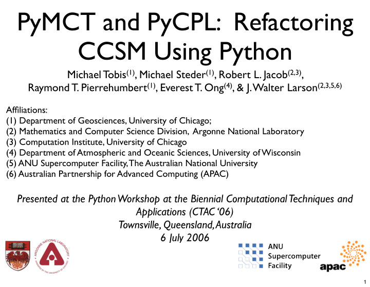 pymct and pycpl refactoring ccsm using python