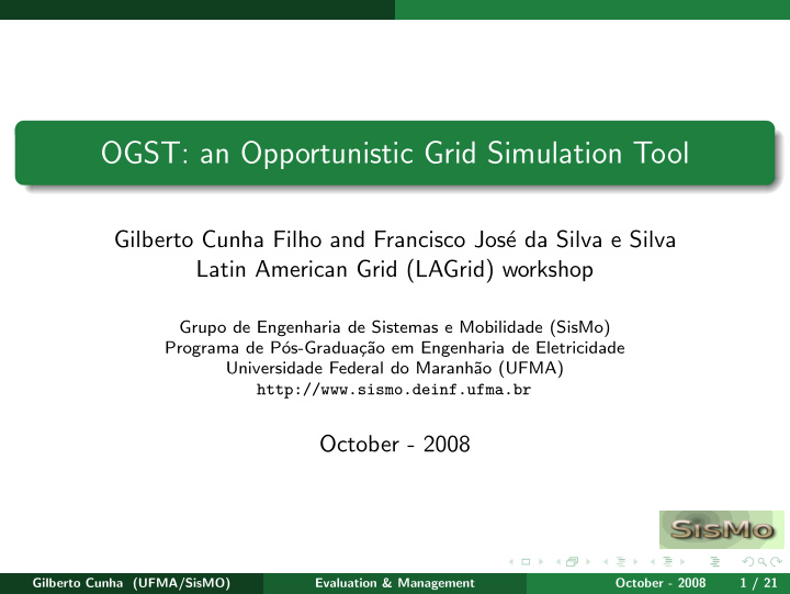 ogst an opportunistic grid simulation tool