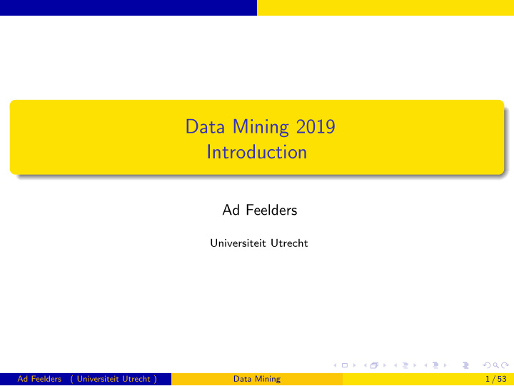data mining 2019 introduction