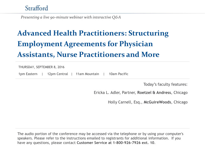 advanced health practitioners structuring employment