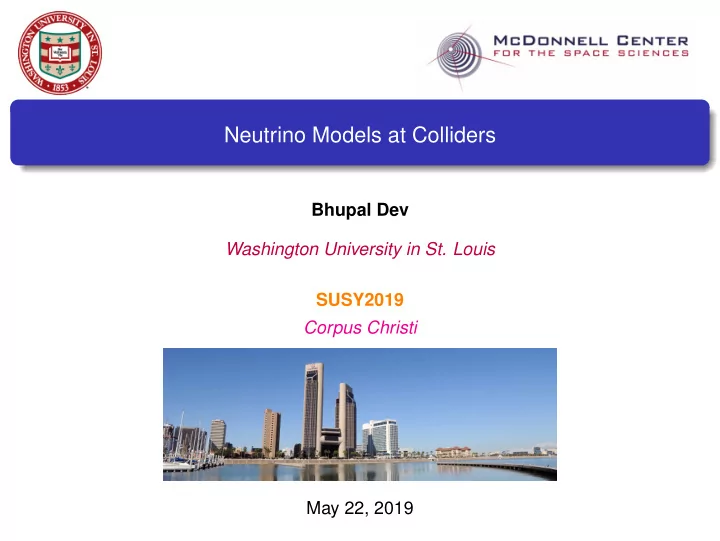 neutrino models at colliders
