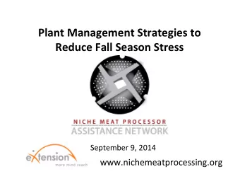 Plant  Management  Strategies  to   Reduce  Fall  Season  Stress   September