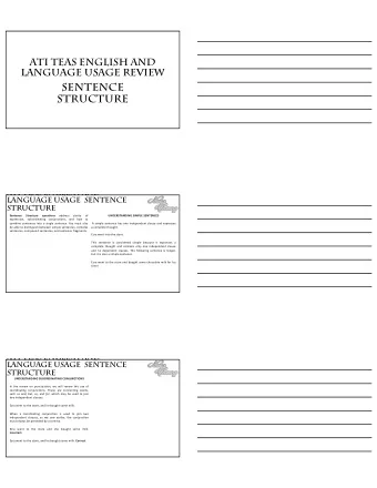 SENTENCE  STRUCTURE  ATI TEAS ENGLISH AND  LANGUAGE USAGE SENTENCE  STRUCTURE  Sentence  Structure