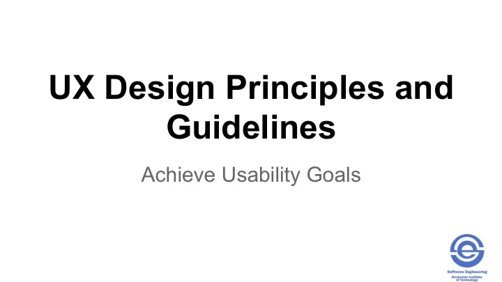 ux design principles and guidelines