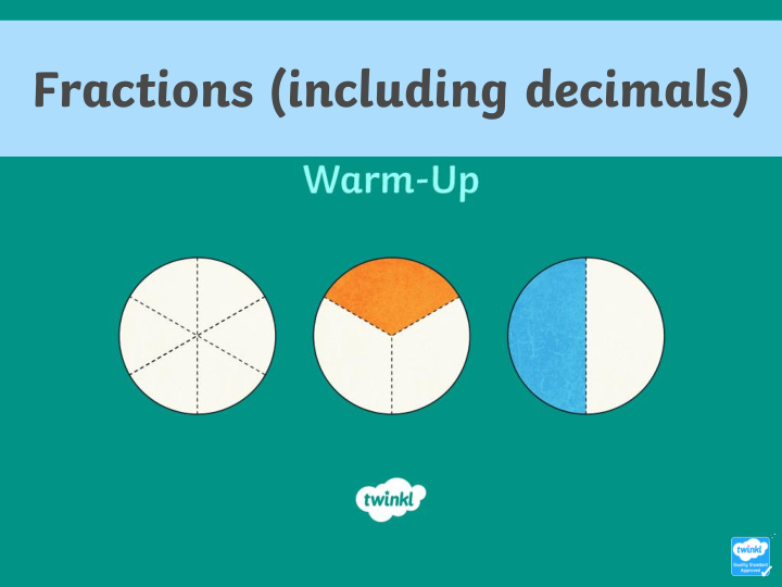 fractions including decimals counting up and down in