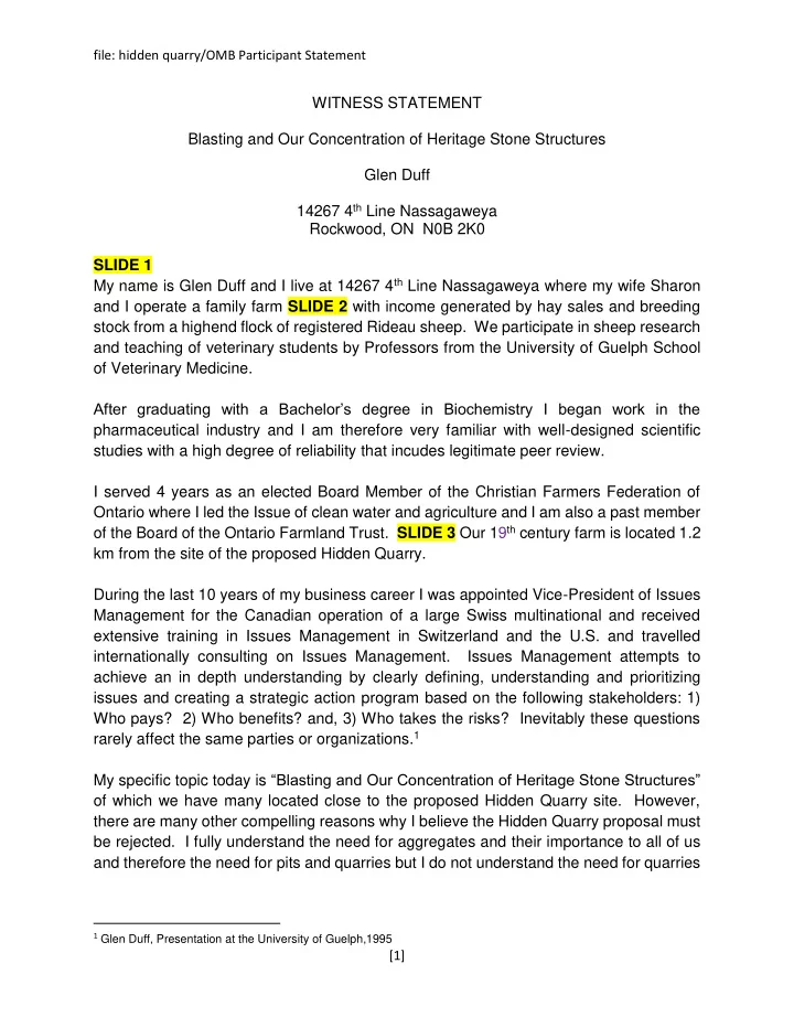 witness statement blasting and our concentration of