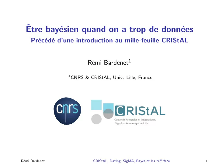 etre bay esien quand on a trop de donn ees