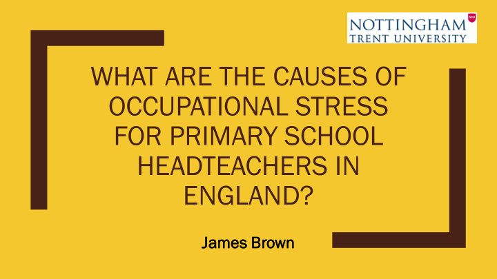 what are the causes of occupational stress for primary