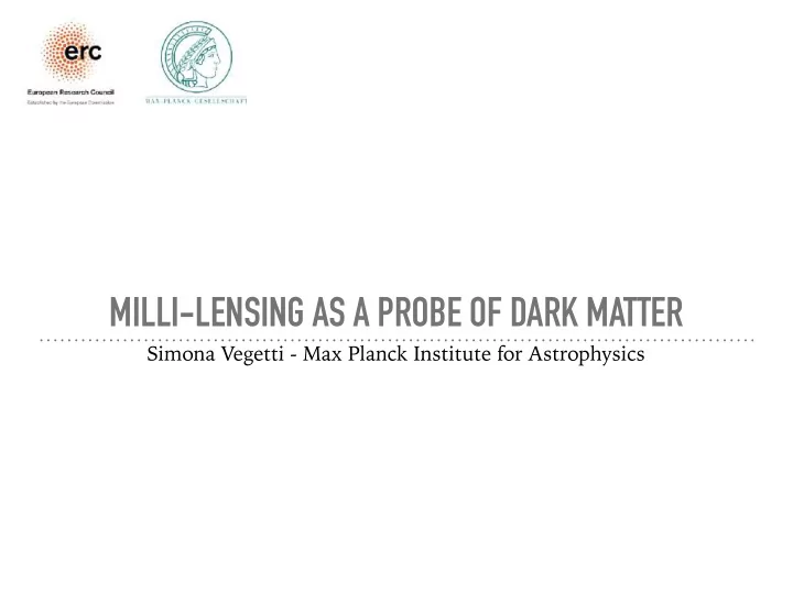 milli lensing as a probe of dark matter