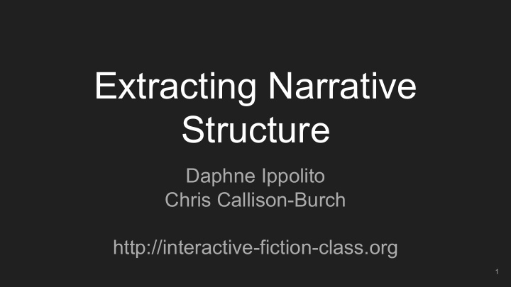 extracting narrative structure