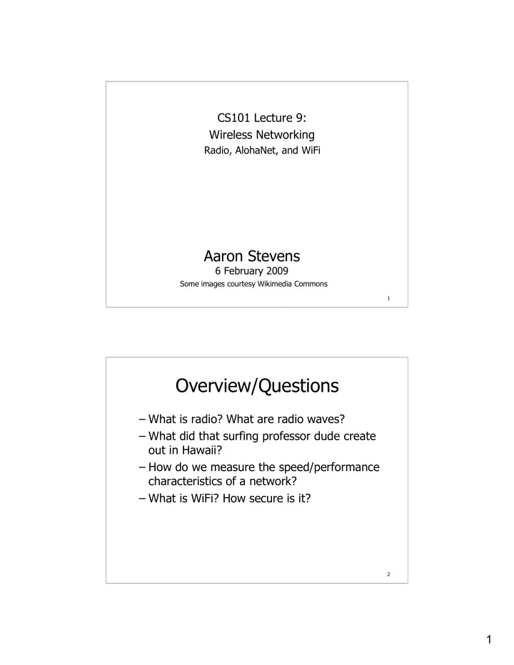 overview questions