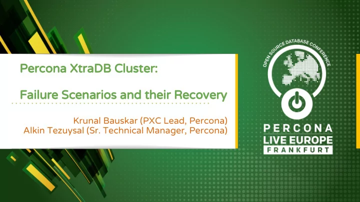 percona xtradb cluster failure scenarios and their