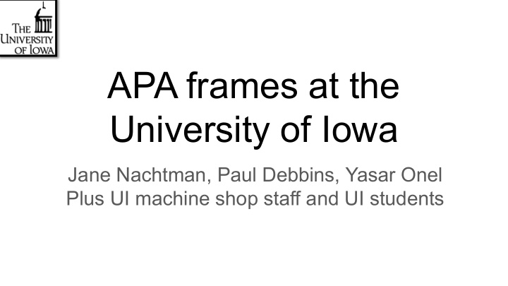 apa frames at the university of iowa
