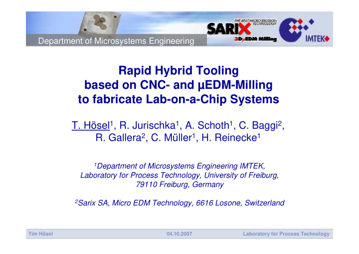 rapid hybrid tooling based on cnc and edm milling to