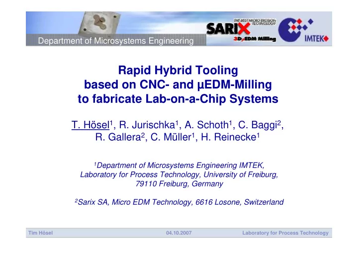 rapid hybrid tooling based on cnc and edm milling to