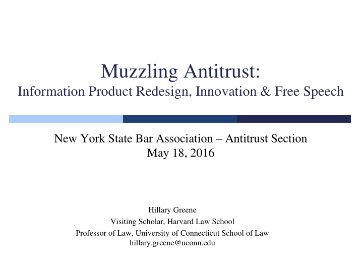 muzzling antitrust