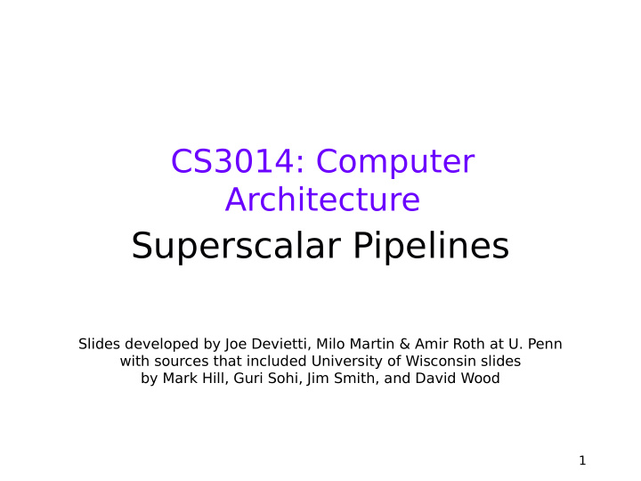 superscalar pipelines