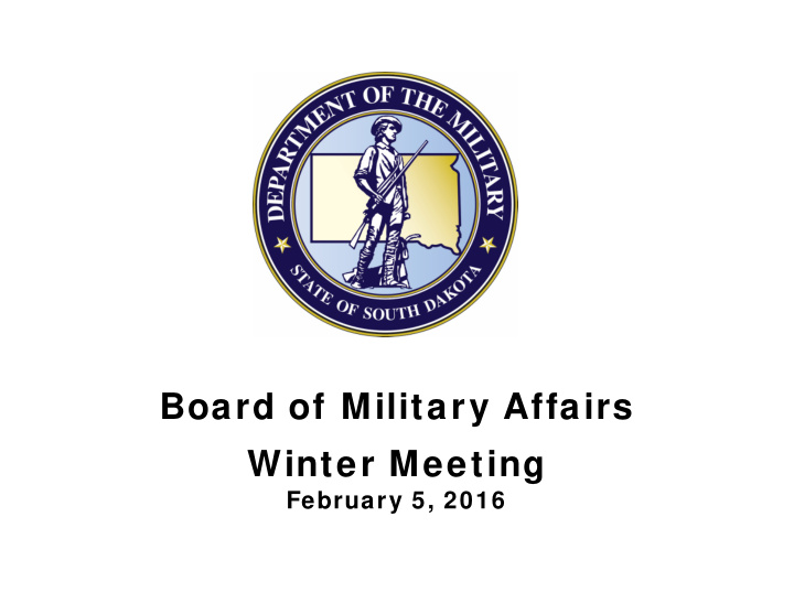 board of military affairs winter meeting