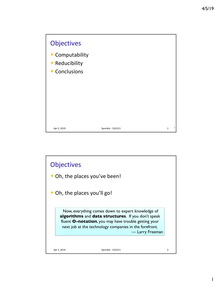objectives