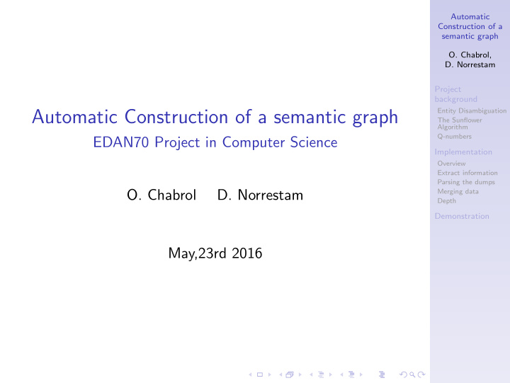 automatic construction of a semantic graph