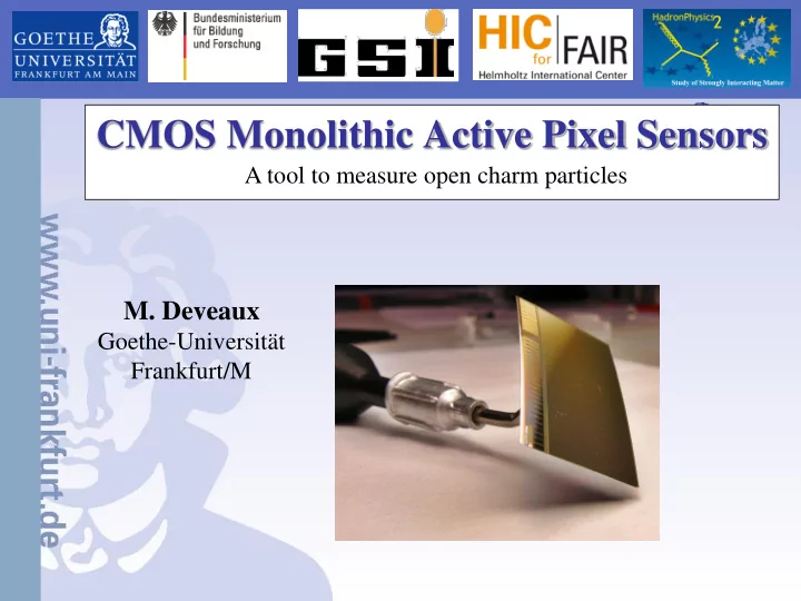 cmos monolithic active pixel sensors