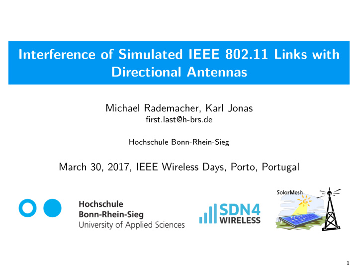 interference of simulated ieee 802 11 links with