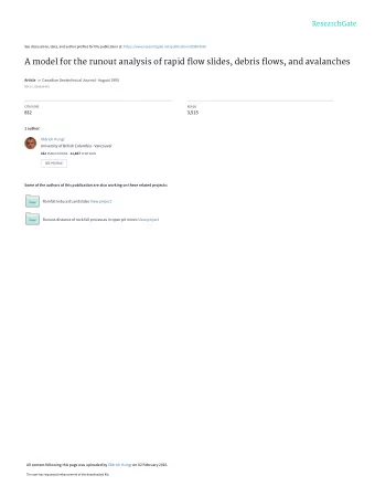 A model for the runout analysis of rapid flow slides, debris flows, and avalanches Article in