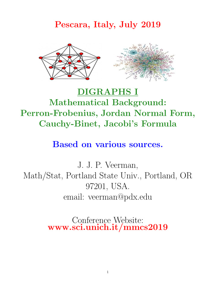 pescara italy july 2019 digraphs i mathematical